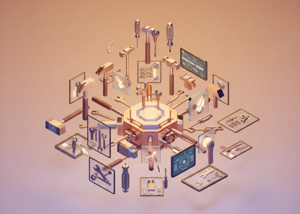 A toolkit of skills radiating from a central hub